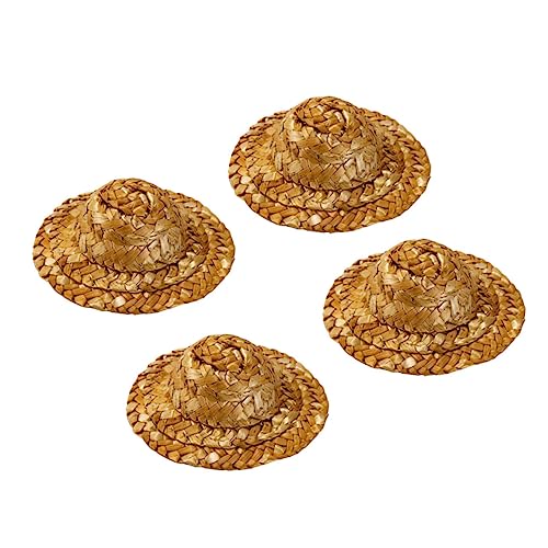 Angoily 4 Stück Handgefertigte Mini Strohhüte DIY Puppenzubehör Geflochtene Puppenhüte Bastelset Sonnenschutz für Puppenhaus Dekoration Weihnachten Craft Angoily 4 Stück Handgefertigte Mini Strohhüte DIY Puppenzubehör Geflochtene Puppenhüte Bastelset Sonnenschutz für Puppenhaus Dekoration Weihnachten Craft von Angoily