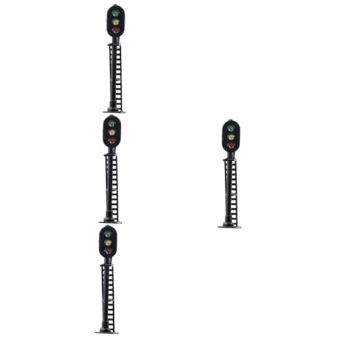 Angoily 4 Stück Miniatur Verkehrsampel Modell LED Leuchtend Sandtisch DIY Landschaftsdeko Kompakt Installieren Für Modelleisenbahn Und Sandtischgestaltung von Angoily