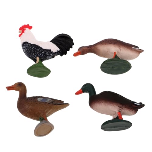 Angoily 4 Stück Sandtisch-Viehmodell realistisches Huhn Ente Bezaubernde Simulationsente Bauernhoftierfiguren aus Kunststoff Hahn Figur Entenfiguren PVC Angoily 4 Stück Sandtisch-Viehmodell realistisches Huhn Ente Bezaubernde Simulationsente Bauernhoftierfiguren aus Kunststoff Hahn Figur Entenfiguren PVC von Angoily