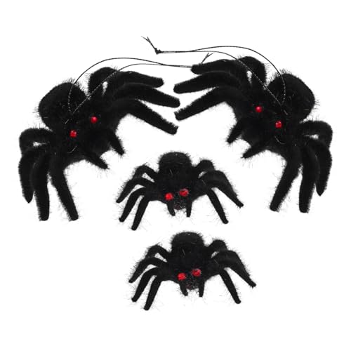 Angoily 4 Stück Teiliges Realistische Spinnen Deko Flauschig Halloween Party Zubehör für Zuhause und Veranstaltungen Angoily 4 Stück Teiliges Realistische Spinnen Deko Flauschig Halloween Party Zubehör für Zuhause und Veranstaltungen von Angoily