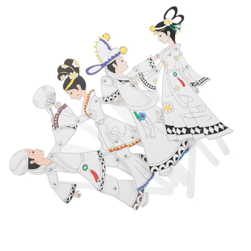 Angoily 4 Stück Teiliges Shadow Puppets zum Selbermachen Chinesische Traditionelle Handwerkskunst DIY Bemalbare Schattenpuppen für Fördert Familieninteraktion und Kulturelle Bildung von Angoily