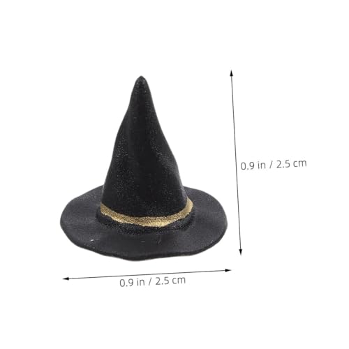 Angoily 40 Stück Teiliges Mini Hexenhüte aus Schwarzem Kunststoff Miniatur Zauberer Hüte für DIY Halloween Dekoration Puppenzubehör Vielseitige Bastelaccessoires für Partys und von Angoily