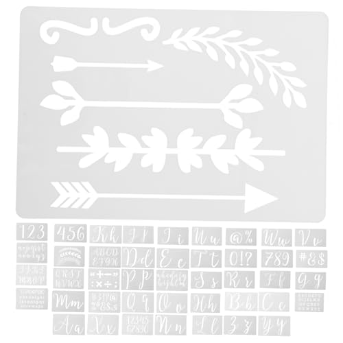 Angoily Bastelschablonen-Set 45 Große Buchstabenschablonen Wiederverwendbare Malvorlagen Wandkunst-Werkzeuge von Angoily