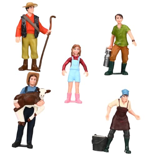 Angoily 5 Stück Farmcharaktermodell Menschen Skalieren Figuren Mini-bauernhoffiguren Bauernhof Baufiguren Modell Miniaturbauernleute Menschenfiguren Für Miniaturen Vinyl Angoily 5 Stück Farmcharaktermodell Menschen Skalieren Figuren Mini-bauernhoffiguren Bauernhof Baufiguren Modell Miniaturbauernleute Menschenfiguren Für Miniaturen Vinyl von Angoily