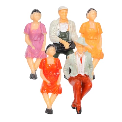 Angoily 5 Stück Maßstab Handbemalt Sitzend Modell Menschen für Architektur Dioramen Modellbau Basteln von Angoily