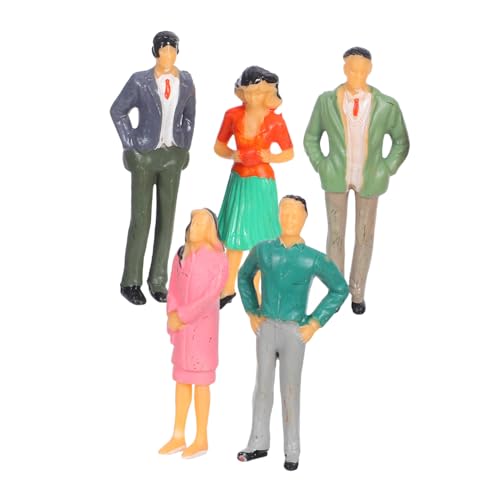 Angoily 5 Stück Miniatur Figuren Bunte Stehende Plastiktiere für Modellbau Dioramen Eisenbahnlandschaften und Bastelprojekte Realistische Kleine Menschenmodelle für Kreative Miniwelten von Angoily