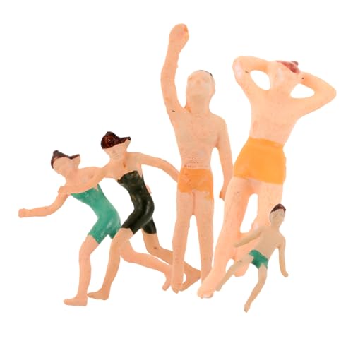 Angoily 5 Stück Miniaturfiguren Schwimmbad Szenen Menschen für Mikrolandschaften Bunte Badeanzug Dekoration für Puppenhaus und Modellbau für Garten und Architektur Layouts von Angoily
