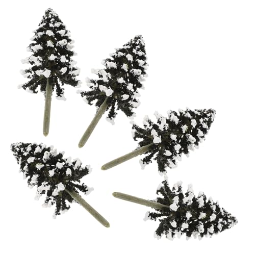 Angoily 5 Stück Weihnachtsbaum Modelleisenbahnbäume Mini-Modellbaum Miniaturbäume für Modelle Modellbaummasse Baumfiguren DIY Baum Sandtischmodell kleine Bäume zum Basteln Plastik von Angoily