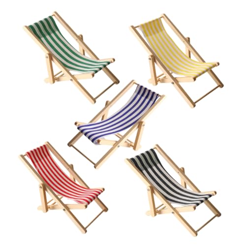 Angoily 5Stücke Mini Strandstuhl Holz für Puppenhaus Langlebiges Mini Möbelmodell mit Realistischem Design als Dekoration oder Geschenkidee für Sammler und Bastler Angoily 5Stücke Mini Strandstuhl Holz für Puppenhaus Langlebiges Mini Möbelmodell mit Realistischem Design als Dekoration oder Geschenkidee für Sammler und Bastler von Angoily