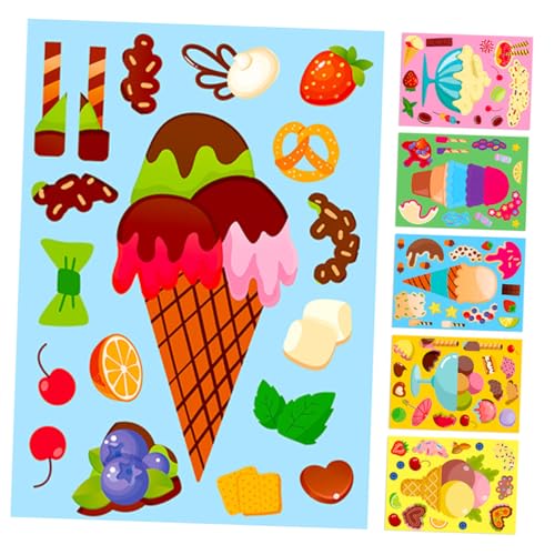 Angoily 6 Blätter Eiscreme -Puzzle -Aufkleber Obstaufkleber Aufkleber-Puzzle Fast-Food-Aufkleber Cartoon -Aufkleber Dessert-Partygeschenke beschichtetes Papier Angoily 6 Blätter Eiscreme -Puzzle -Aufkleber Obstaufkleber Aufkleber-Puzzle Fast-Food-Aufkleber Cartoon -Aufkleber Dessert-Partygeschenke beschichtetes Papier von Angoily