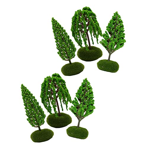 Angoily 6 Stck. Simulierte Straßenbäume künstlicher Baum Landschaftsmodellbaum Kleiner Baum gefälschte Bäume Mini-Modellbäume Miniatur-Straßenbäume Modell Mini-Straßenbäume Plastik von Angoily