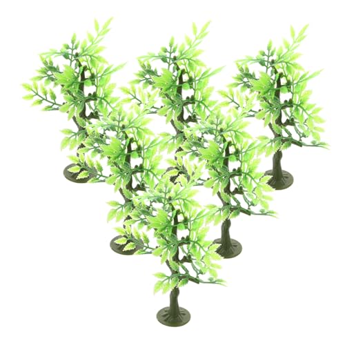 Angoily 6 Stück Mikro-Landschaftsverzierung Bastelbäume für Dekorationen fantastisch realistische Bäume Artificial Tree Kleiner Garten Miniaturmodellbaum Baumschmuck Plastik Green von Angoily