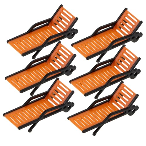 Angoily 6 Stück Mini-bankmodell Klein Mini-loungesessel-Modell Sommer Mini-strandkorb-Modell Miniaturmöbel Küsten Liege Nautisch Mini-sonnenstuhl Mini-Stuhl Mini-hausstuhlmodell Plastik von Angoily