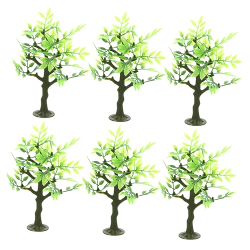 Angoily 6 Stück Simulation von Baumschmuck Mini-Architekturbäume Modellbäume u künstlicher Baum Bastelbäume für Artificial Tree Kleiner Garten Plastikbäume Mini-Landschaftsmodell Green von Angoily