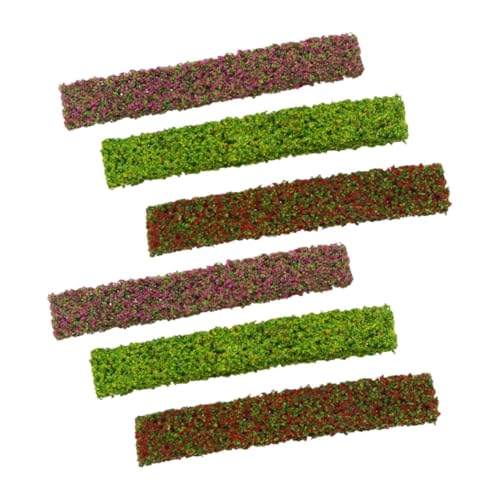 Angoily 6 Stück Teiliges Miniatur strauchstreifen mit Farbigen Blüten Statische Modell sträucher für Modellbau Landschaftsgestaltung Geeignet für Eisenbahn Architektur und von Angoily