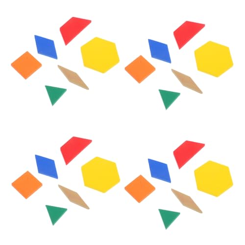 Angoily 64 Stück Geometrische Spielzeuge Blockdruck Tangram -Puzzle Material Für Den Heimunterricht Tangram-Puzzle-Couch Formen Für Den Unterricht Attributsortierkreise Blöcke Formen Eva von Angoily