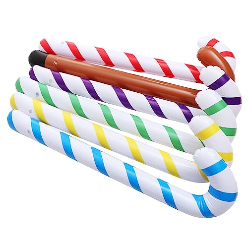 Angoily 6Stücke Aufblasbare Candy Cane Stöcke Teiliges Bunten Luftballons Requisiten Für Partys Hochzeiten Und Spiele Leicht Für Unvergessliche von Angoily