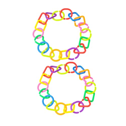 Angoily 70 Stück Geometrische Kettenschnalle Ringe Links Babyring Kidcore-zubehör Stapelringe Babyspielzeug Weiches Sensorisches Sport von Angoily