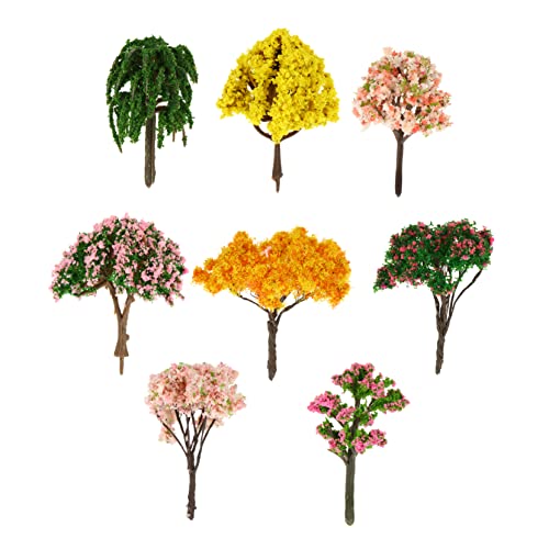 Angoily 8 Stück Teiliges Miniatur Kunststoffbäume Kirschblüte für DIY für Sandtisch Modellbau und Dekoration von Wohnräumen von Angoily