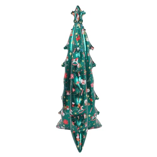Angoily Aufblasbare Weihnachtsbaumballons Weihnacht Ballon Party Dekor Weihnachtsbaum-Folienballon Urlaubsparty Ballon Weihnachtsfeierbaumballon Aluminiumfolie Grün von Angoily