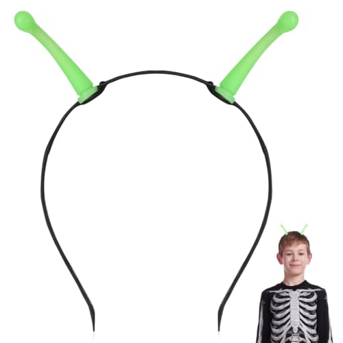 Angoily Glow In The Antenna Stirnband, Halloween Party Haarschmuck, grüner Kunststoff-Haarreifen, 18 x 15 cm von Angoily