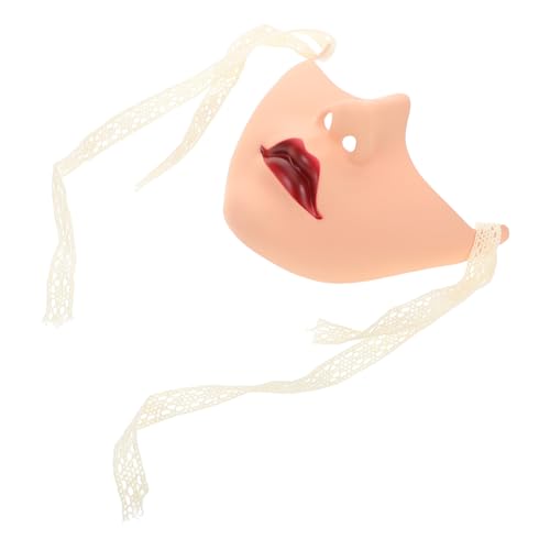 Angoily Halbgesichtsmaske Für Frauen: Maskerade, Bemalte Schönheit, Cosplay-maske Mit Roten Lippen Für Kostümpartys Und Halloween-events von Angoily