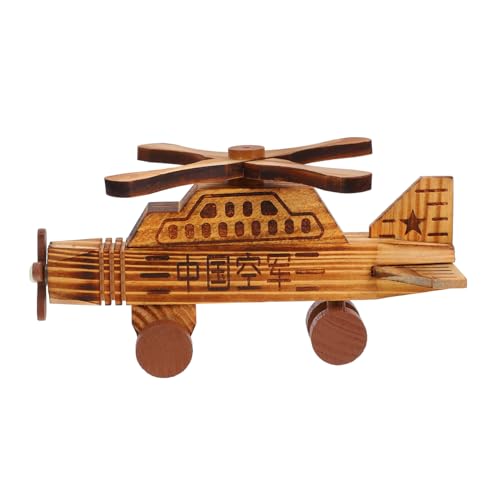 Angoily Holz Flugzeug Modell Dekoratives Flugzeugmodell für Schreibtisch Stilvolle Eisenhandwerksdekoration für Zuhause und Büro Retro für Luftfahrtliebhaber von Angoily