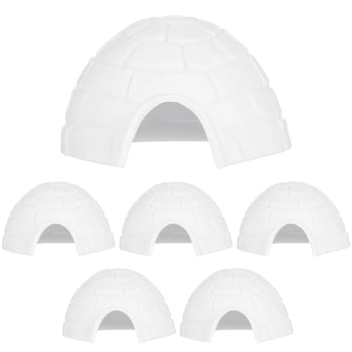 Angoily Mini -Iglu -Spielzeug 6Pcs White Mini Plastic Iglu -Modelle Lebensee Eishausmodelle Mini Iglu -Figuren Arktische Figuren Spielzeug Für Dollhouse Micro Landscape Dekoration von Angoily