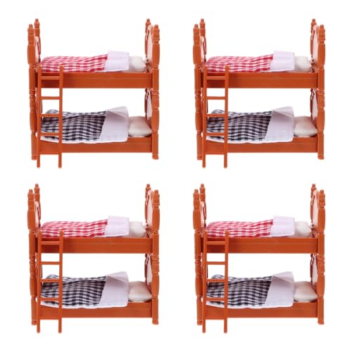 Angoily Puppen-Etagenbett Aus Holz 4 Stück Puppenhausmöbel Puppenhaus-Dekoration Zubehör Simulation Puppenhaus Miniatur-Etagenbett DIY-Puppenbetten Mit Leiter Angoily Puppen-Etagenbett Aus Holz 4 Stück Puppenhausmöbel Puppenhaus-Dekoration Zubehör Simulation Puppenhaus Miniatur-Etagenbett DIY-Puppenbetten Mit Leiter von Angoily