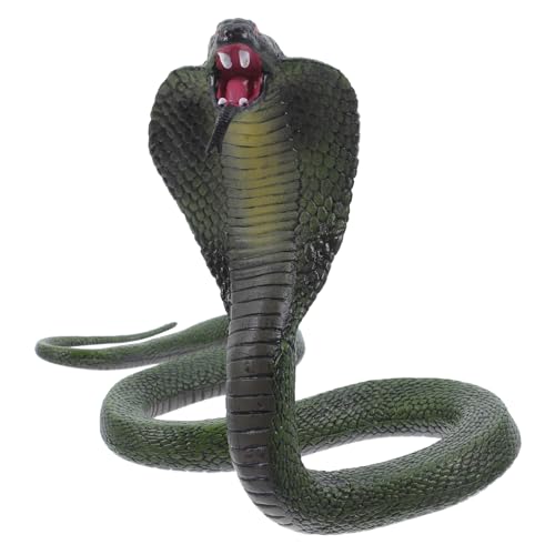 Angoily Realistisches Cobra Schlangenmodell Groß Detailgetreue Dekoration für Zuhause Büro Ausstellungen und Halloween Lebensechte Schlangenfigur als Streichspielzeug und Dekoobjekt von Angoily