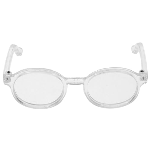 Angoily Runde Puppenbrille Transparentrahmen Puppenzubehör Miniaturbrille für Dollhouse Craft Dress Up Accessoire Kindgerechte Brille für Spielzeugpuppen von Angoily
