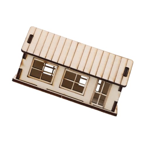 Angoily Sandtischhaus Bauen Miniaturhäuser Zum Basteln Handwerkshäuser Bausatz Spielzeughaus Hausspielzeug Minihäuser Zum Basteln Unfertiges Holzhandwerk Unfertiges Holzhaus Hölzern Beige von Angoily