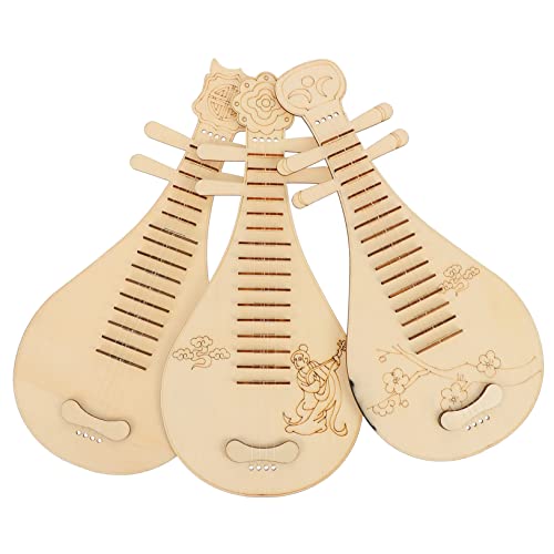 Angoily Selbstgemacht Kinder Holz Laute Satz 3 Stücke Pädagogisches Musikspielzeug Chinesisches Design Robust und Sicher für Kinder von Angoily