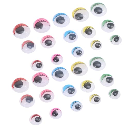 Angoily Selbstklebende Augen mit Wimpern Bunte Bewegliche Augen für Bastelarbeiten Puppen und Dekorationen Kreative DIY Materialien für Emotionale Gestaltung von Angoily