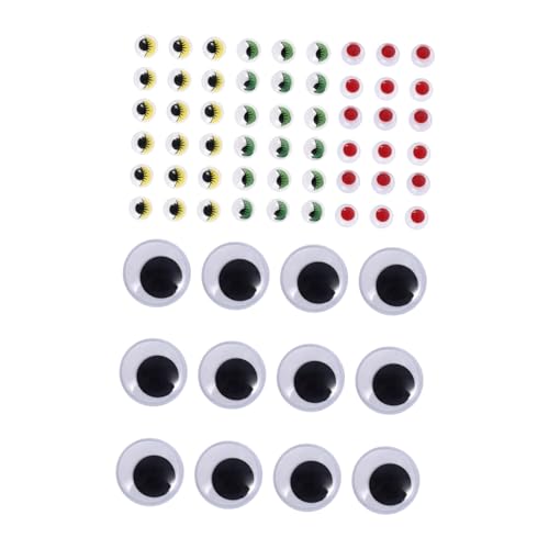 Angoily Selbstklebende Wackelaugen für DIY Bunte Augen mit Wimpern Schwarze Augen für Kindergarten und Bastelprojekte Hochwertige Deformierungsresistente Materialien Zubehörteile für von Angoily
