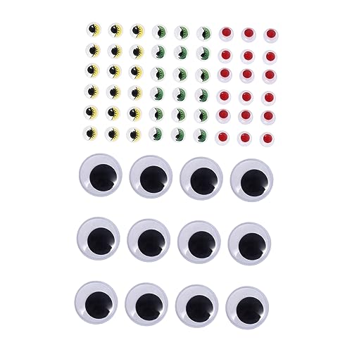 Angoily Selbstklebende Wackelaugen für DIY Projekte Tüten mit Bunten und Schwarzen Augen Bastelzubehör für Puppen und Kreative Aktivitäten von Angoily