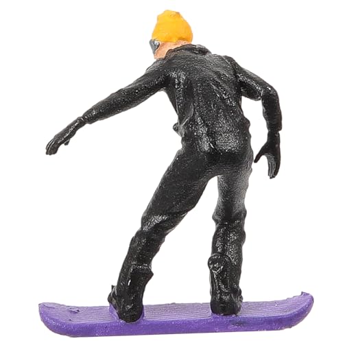 Angoily Skifahren Menschen Miniatur Simulation Mini-Mensch-Modell-schmuck Landschaft Skifahren Menschen Modell Mini-skifahrerfigur Menschliches Modell Falscher Mensch Harz von Angoily