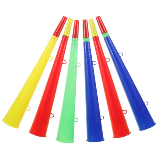 Angoily Stadion Tröte: 6 Stück Fußball Tröten, Fussball Fan Tröte, Sportspiel Trompete Kunststoff Vuvuzela Extra Laut Stadion Hörner Für Fußball-Themenparty, Sportweltcup (Zufällige Farbe) von Angoily