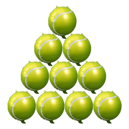 Angoily Tennisballon, 45,7 cm, grüne Folien-Tennisball-Ballons für Sport, Party, Geburtstag, Party, Dekoration, 10 Stück von Angoily