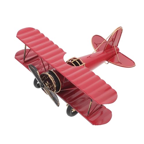 Angoily Vintage Metall Flugzeug Modell Retro Dekoration aus Gusseisen Kleines Handgefertigtes Deko Flugzeug im Antiken Stil Robustes Desktop Modell als Foto Requisite und Heimdeko von Angoily