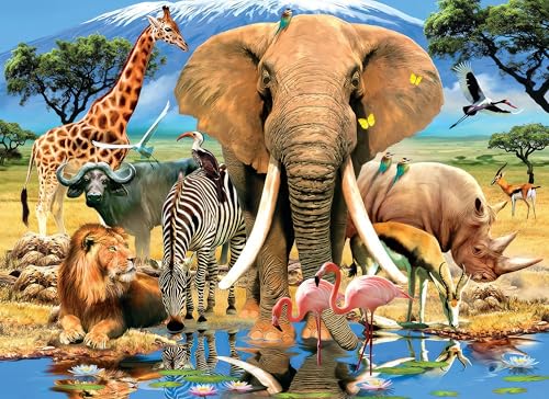 500 Stück Afrikanische Wildtiere Puzzle für Erwachsene, 500 Teile, 500 Teile, Puzzle, Elefant, Giraffe, Löwe, Zebra, Nashorn, Lernspielzeug 500 Stück Afrikanische Wildtiere Puzzle für Erwachsene, 500 Teile, 500 Teile, Puzzle, Elefant, Giraffe, Löwe, Zebra, Nashorn, Lernspielzeug von Anguis