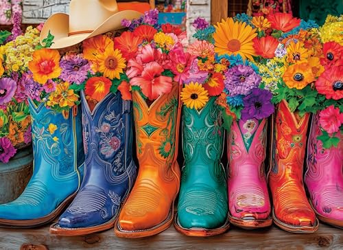 500 Teile Puzzles für Erwachsene, bunte Stiefel und Cowboyhut, 50,5 x 38,1 cm, 500 große Puzzles, für Kinder, Erwachsene, Puzzles, 500 Teile für Erwachsene, Urlaub, pädagogische Herausforderung 500 Teile Puzzles für Erwachsene, bunte Stiefel und Cowboyhut, 50,5 x 38,1 cm, 500 große Puzzles, für Kinder, Erwachsene, Puzzles, 500 Teile für Erwachsene, Urlaub, pädagogische Herausforderung von Anguis