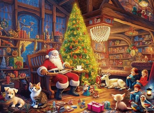 Anguis 500 Stück Puzzle für Erwachsene, Weihnachtsmannfamilie, 50,8 x 38,1 cm, 500 große Puzzleteile für Erwachsene, Weihnachtspuzzle, 500 Teile für Erwachsene, Lernspielzeug Anguis 500 Stück Puzzle für Erwachsene, Weihnachtsmannfamilie, 50,8 x 38,1 cm, 500 große Puzzleteile für Erwachsene, Weihnachtspuzzle, 500 Teile für Erwachsene, Lernspielzeug von Anguis
