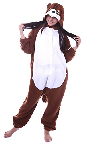 AniKigu Pyjama Tier Onesies Eichhörnchen Erwachsene Kigurumi Unisex Cospaly Nachtwäsche für Hohe 140-187CM von AniKigu