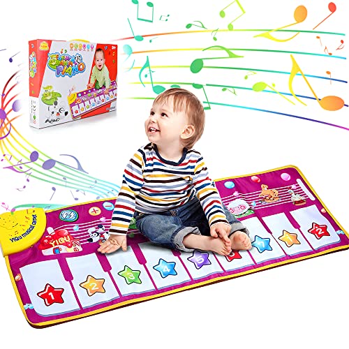 AniSqui Klavier Playmat, große Größe (39 * 14 Zoll) lustige Tanzmatte, Kinderspielzeug ab mädchen, Geschenk für mädchen Kinder (Rosa) von AniSqui