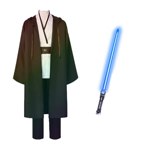 Aniepaa Jedi Kostüm für Herren mit Blau Lightsaber (Mehrfarbig, M) von Aniepaa