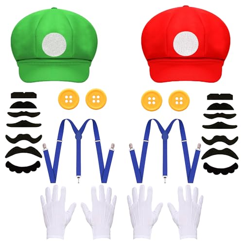 Aniepaa Mario Kostüm Kinder, Faschingskostüme Kinder, Karneval Kostüm Herren Luigi Mütze, Luigi Kostüm Kinder Schnurrbärte Handschuhe Knöpfe Accessorie für Karneval Cosplay Aniepaa Mario Kostüm Kinder, Faschingskostüme Kinder, Karneval Kostüm Herren Luigi Mütze, Luigi Kostüm Kinder Schnurrbärte Handschuhe Knöpfe Accessorie für Karneval Cosplay von Aniepaa