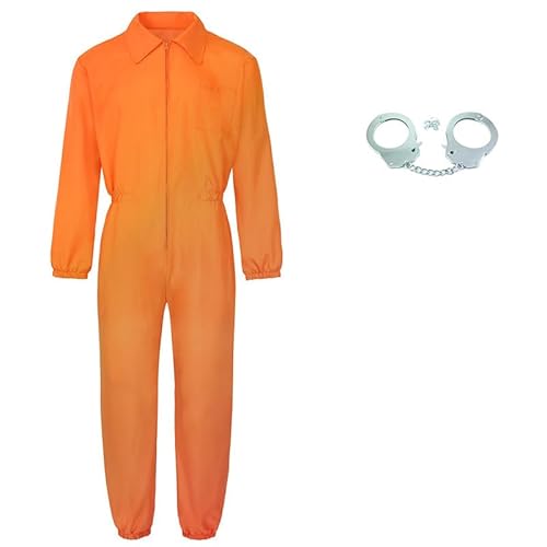Aniepaa Sträfling Kostüm Herren Prisoner Overall Kostüm für Halloween (Mehrfarbig, 2XL) von Aniepaa