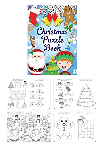 Anila's 10 Partytüten, Füllstoffe & Gastgeschenke – 10 Mini-Weihnachts-Puzzle-Aktivitätsbücher (ideal für Kinder im Alter von 3–8 Jahren) von Anila's