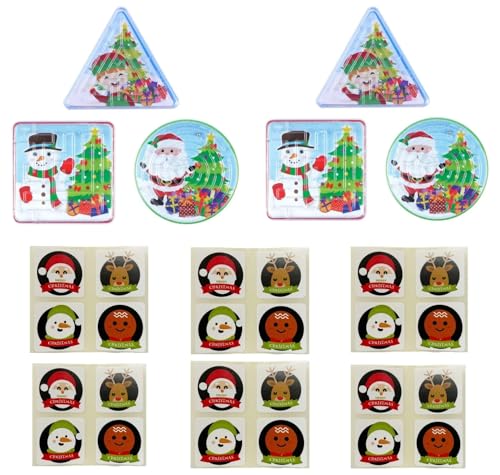Anila's Mini-Puzzle-Labyrinth mit Stickerbögen, Weihnachtsgeschenk, Strumpffüller, Preise und Weihnachtsabend Schachteln 24 Xmas Themed Puzzle Labyrinth mit Aufklebern von Anila's